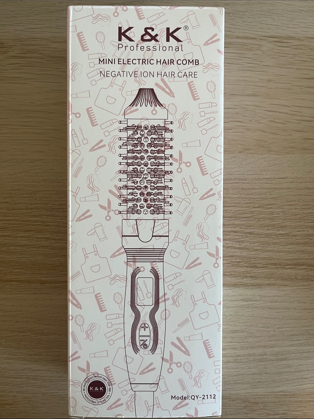 Mini Electric Hair Comb - White/Pink
